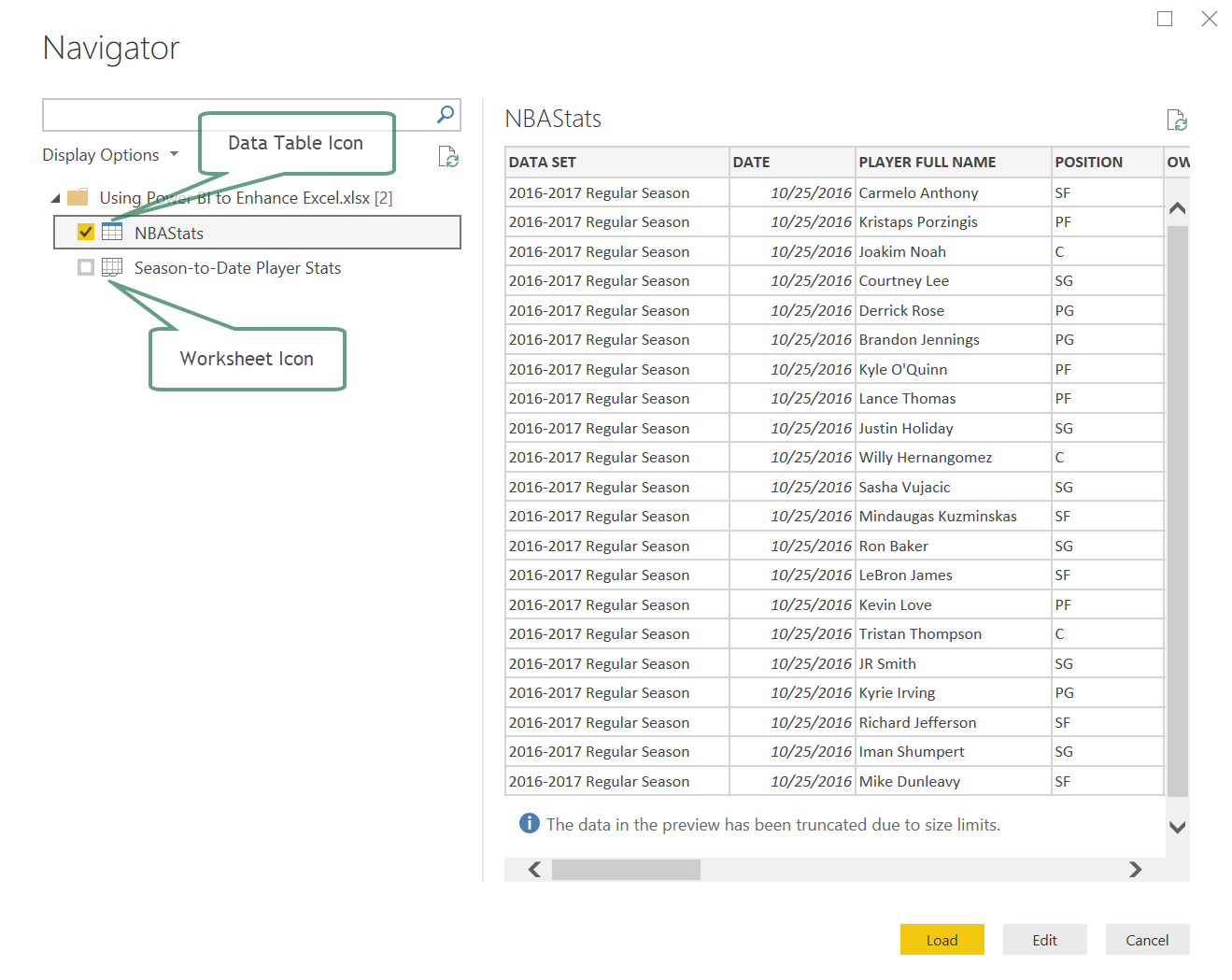 import data to power bi from excel