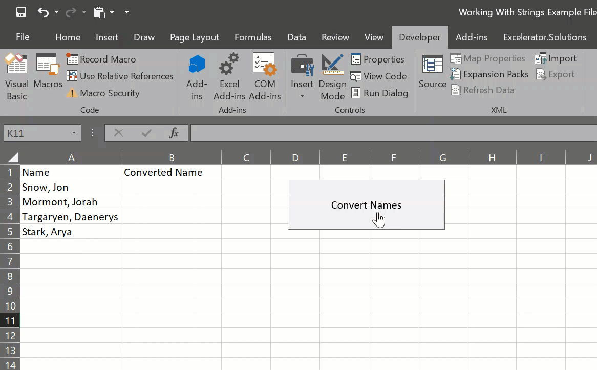 Working With Strings In Excel VBA Excelerator Solutions