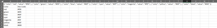 import json into excel 2013