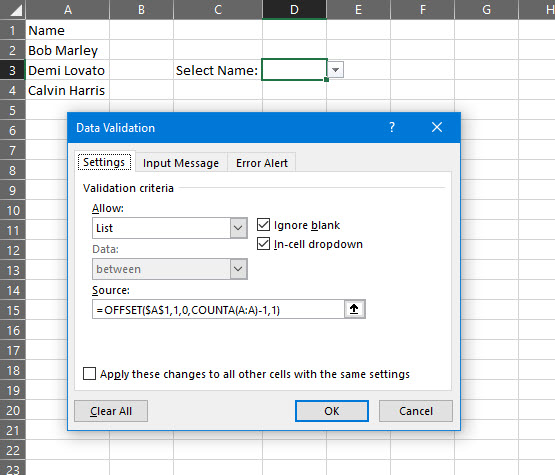 Excel Offset Function Dynamic Ranges and Inputs | Excelerator.Solutions